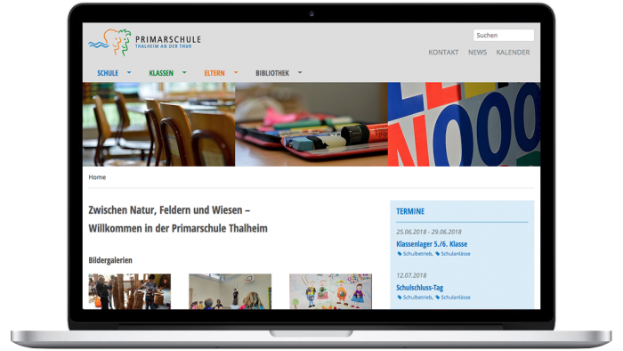 Illustration: Neue alte Schul-Website für Thalheim
